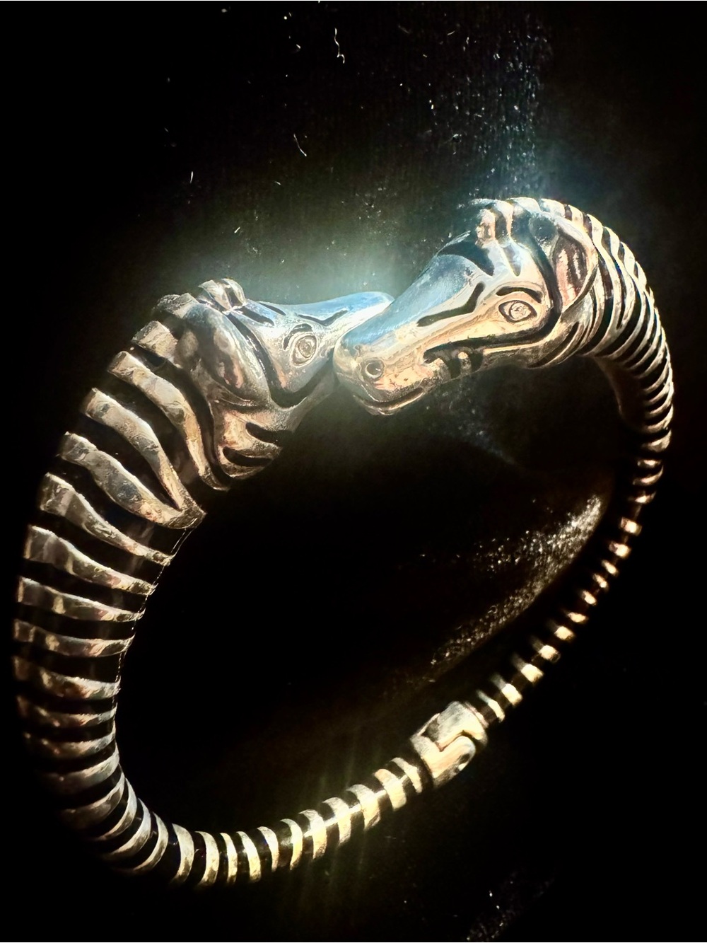 Brighton Safari Silver-Tone Zebra Head Bracelet - Silver-tone. - Picture 6 of 7